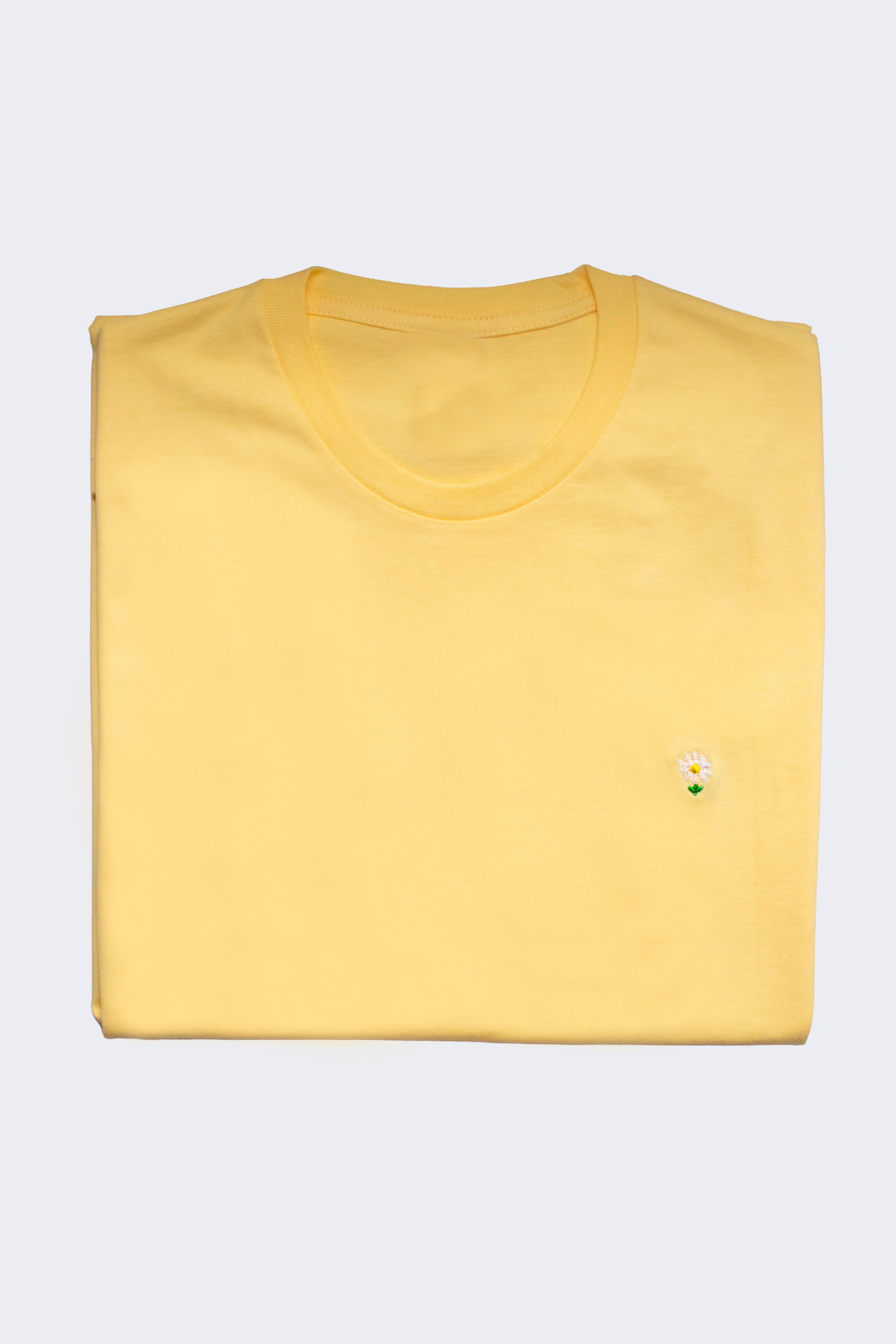 Minimal Flower, Yellow T-Shirt