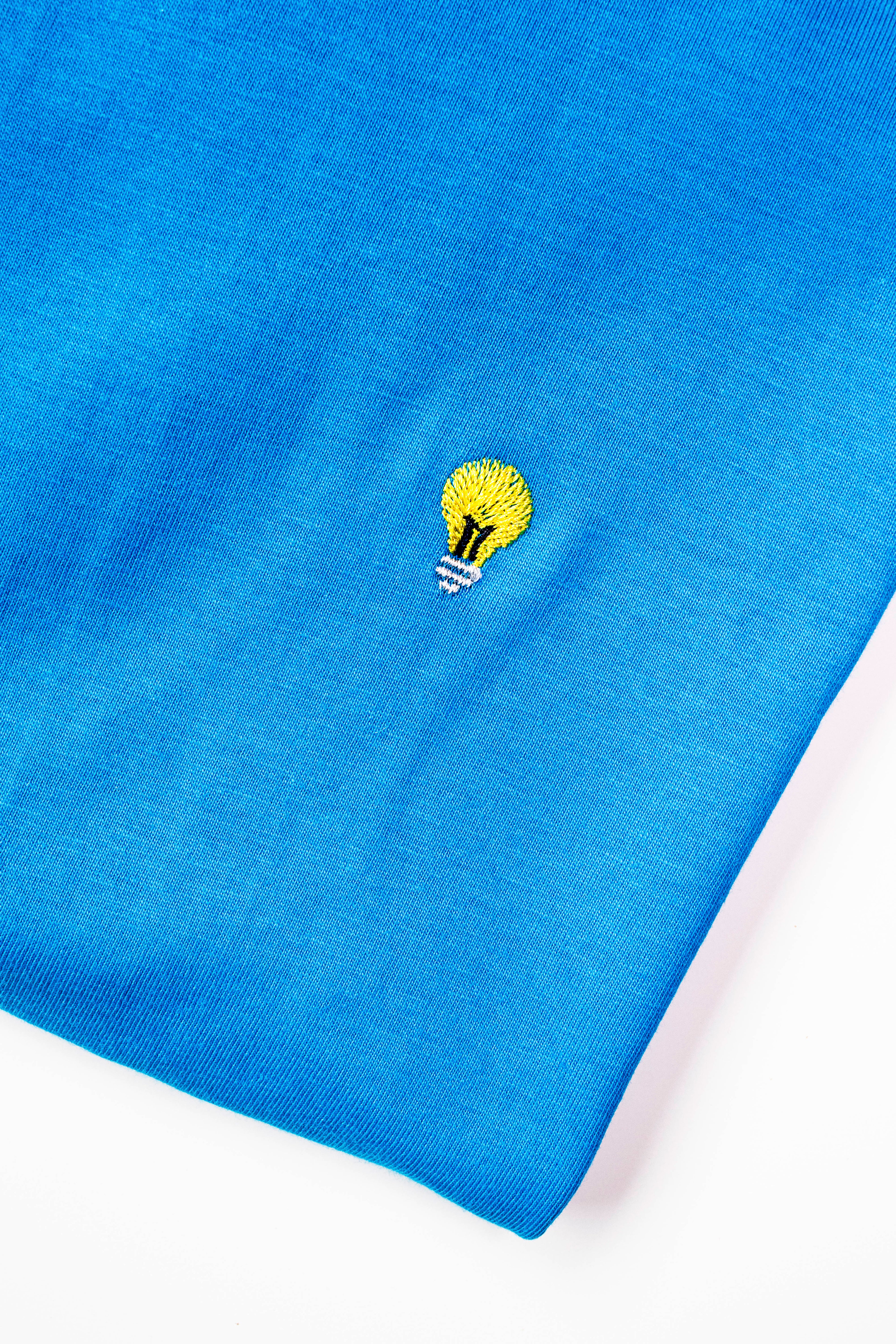 Minimal Lightbulb, Blue T-Shirt