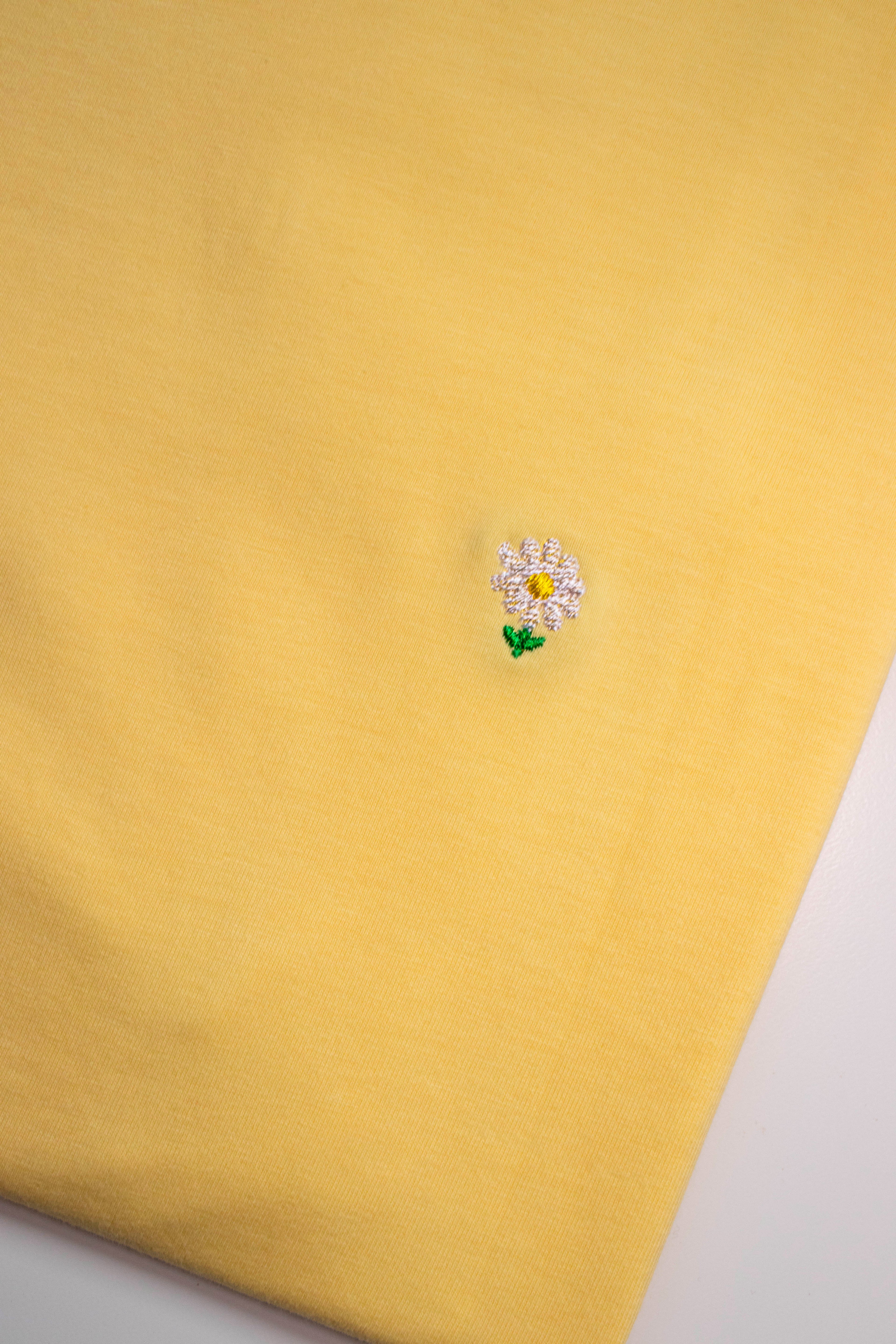 Minimal Flower, Yellow T-Shirt