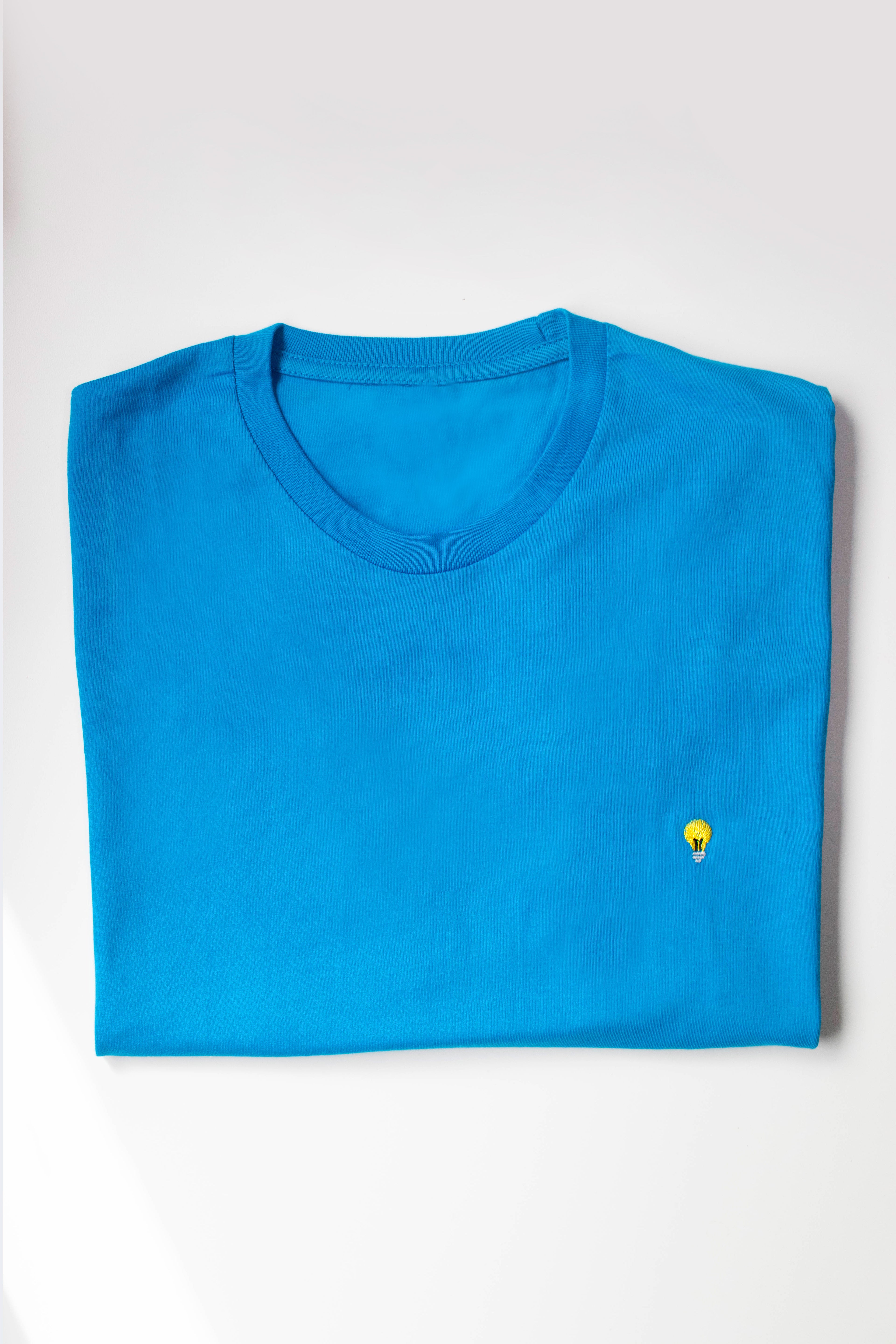 Minimal Lightbulb, Blue T-Shirt