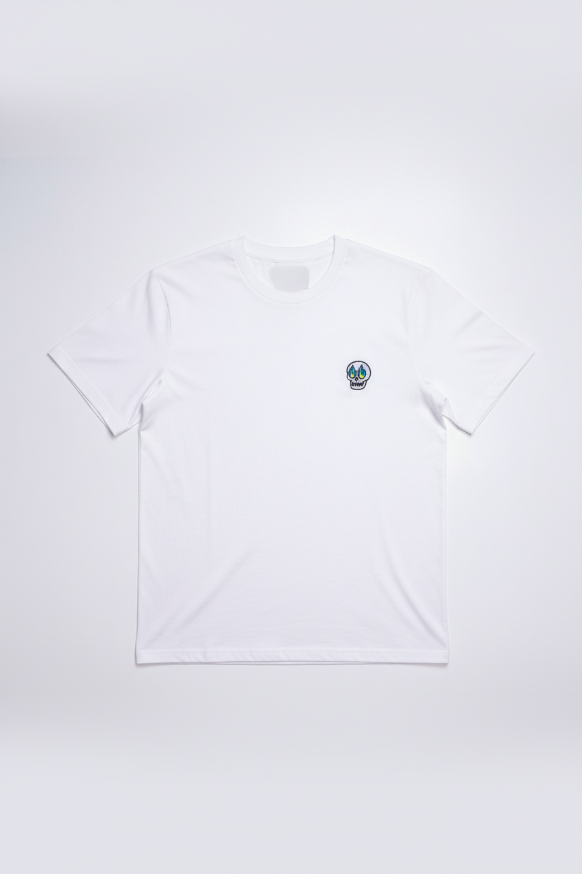 Camiseta blanca calavera - Extendida