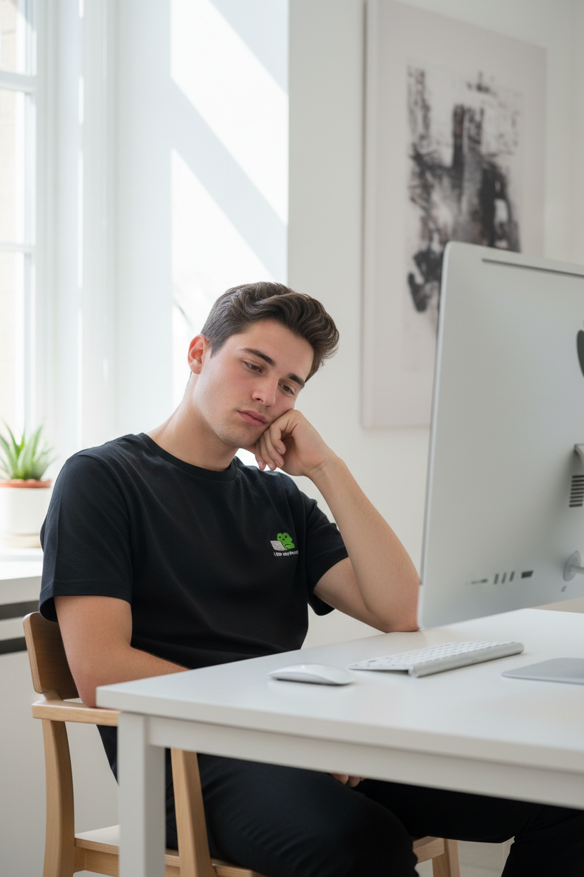 Modelo masculino con camiseta negra