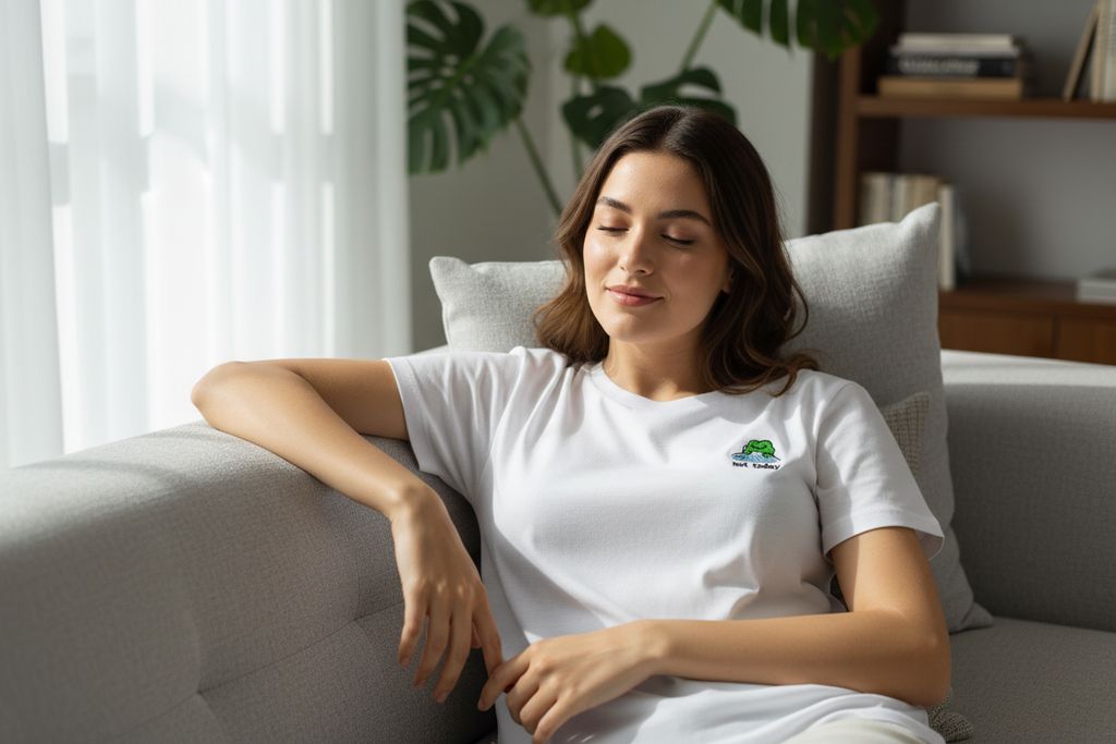 Mujer en sofá alta resolución