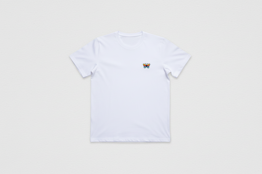 Roit butterfly embroidered t-shirt - open flat lay